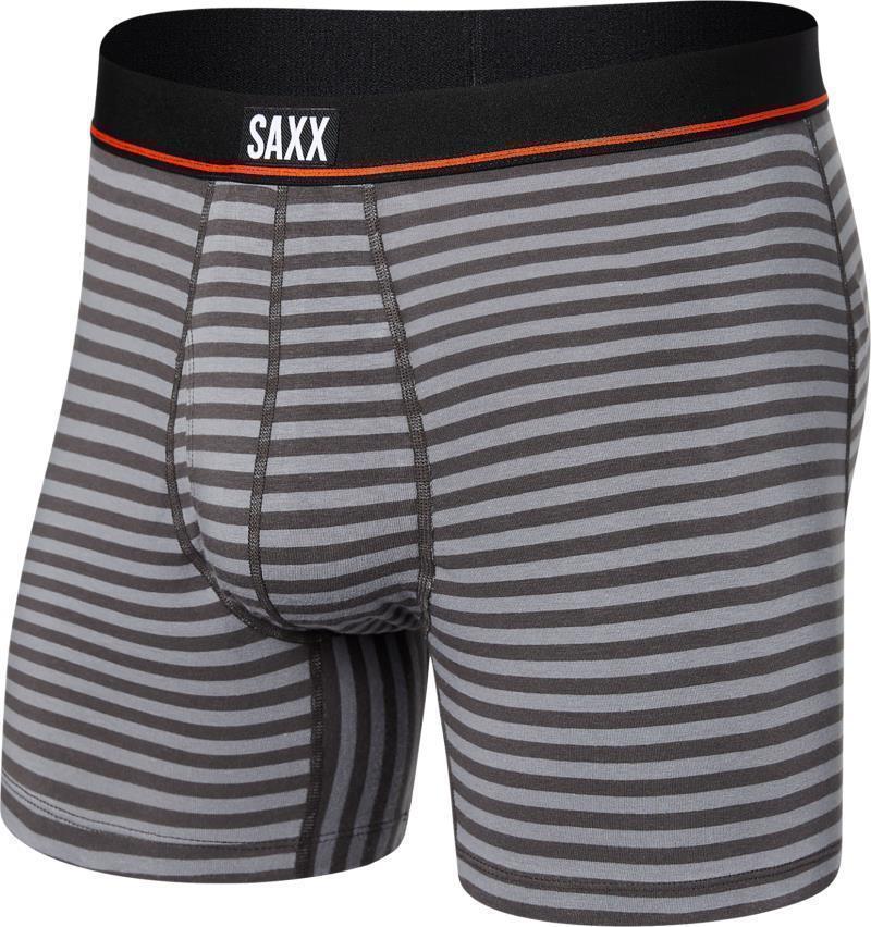 Non-Stop Stretch Cotton Boxer Brief Fly, 5" Inseam - Mens - Hiker Stripe-Grey 1