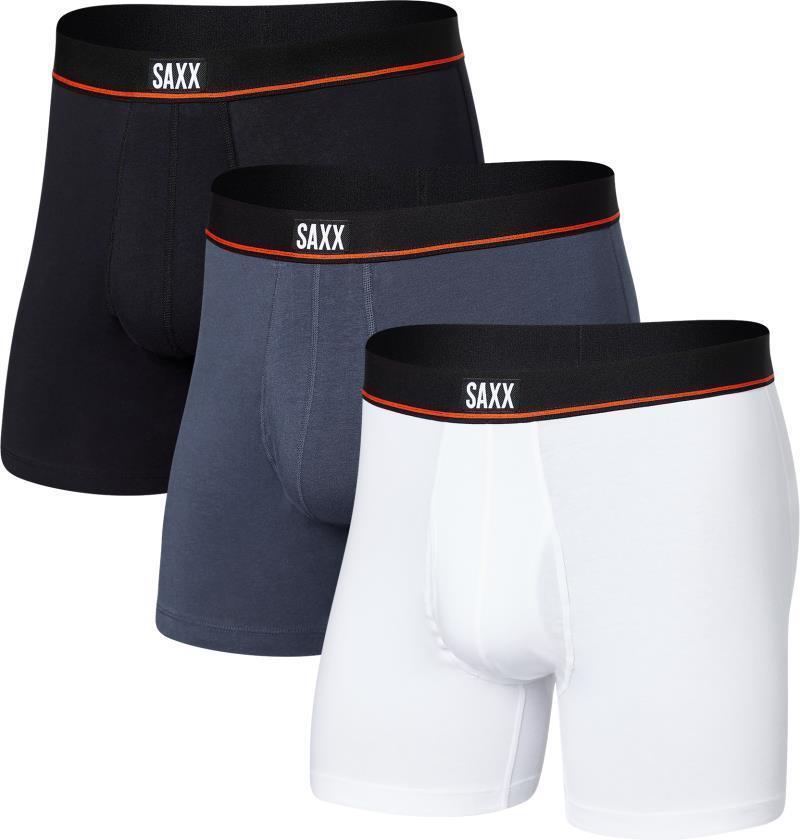 Non-Stop Stretch Cotton Boxer Brief Fly, 5" Inseam - Mens - 3 Pack - Black / Deep Navy / White 1
