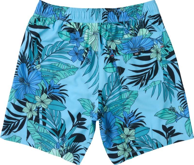 Oh Buoy 2n1 Volley Brief Liner, 7" Inseam - Mens - hibiscus jungle-blue 1