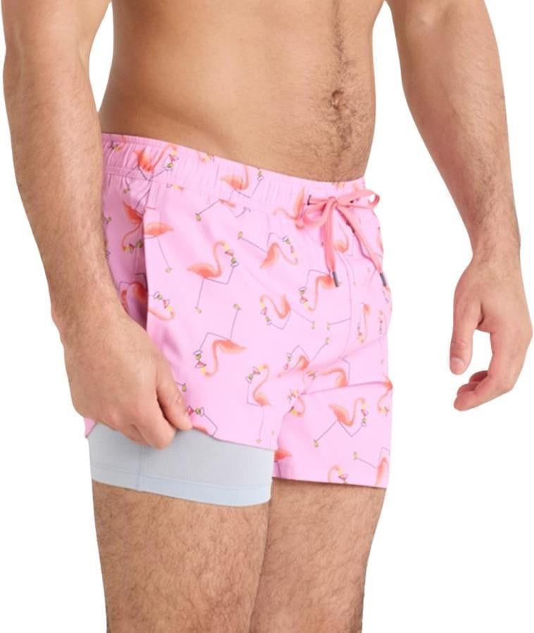 Oh Buoy 2n1 Volley Shorts, 5” Inseam - Mens - drinko flamingo-taffy 1
