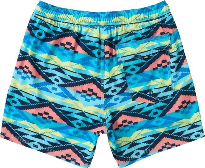 Oh Buoy 2n1 Volley Shorts, 5” Inseam - Mens - geo gradient-aqua 1