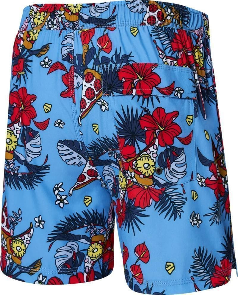 Oh Buoy 2n1 Volley Shorts, 5” Inseam - Mens - hawaiian pizza-sky 1