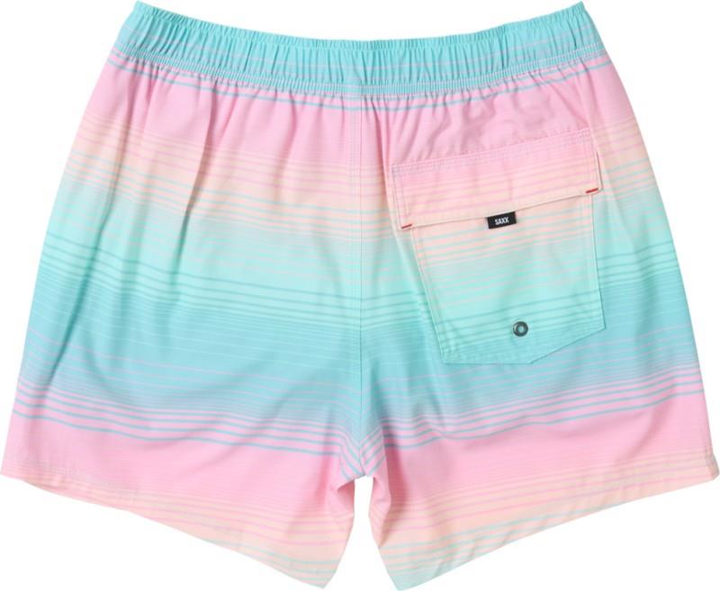 Oh Buoy 2n1 Volley Shorts, 5” Inseam - Mens - hazy stripe-aqua 1
