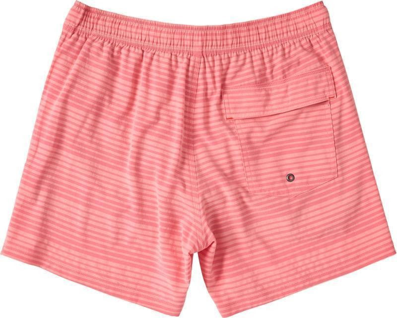 Oh Buoy 2n1 Volley Shorts, 5” Inseam - Mens - hibiscus / coral pop stripe 1
