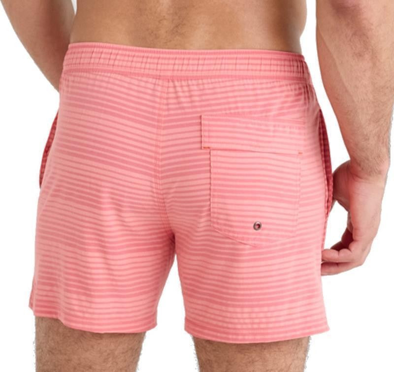 Oh Buoy 2n1 Volley Shorts, 5” Inseam - Mens - hibiscus / coral pop stripe 1