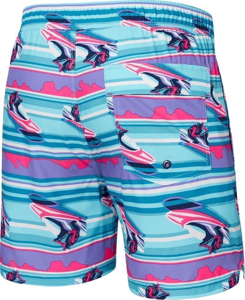Oh Buoy 2n1 Volley Shorts, 5” Inseam - Mens - jetski stripe-pool 1