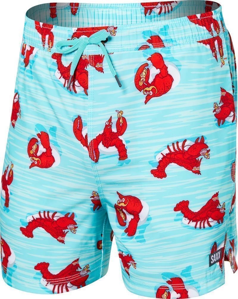 Oh Buoy 2n1 Volley Shorts, 5” Inseam - Mens - lobster lounger-aqua 1
