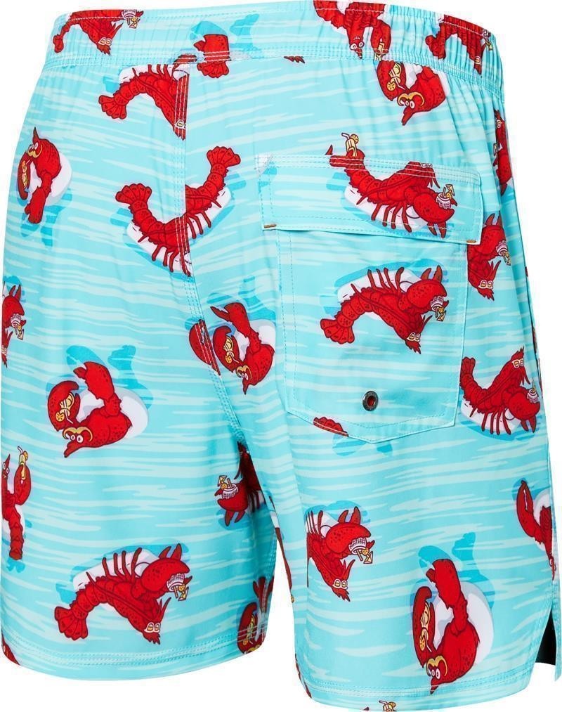 Oh Buoy 2n1 Volley Shorts, 5” Inseam - Mens - lobster lounger-aqua 1