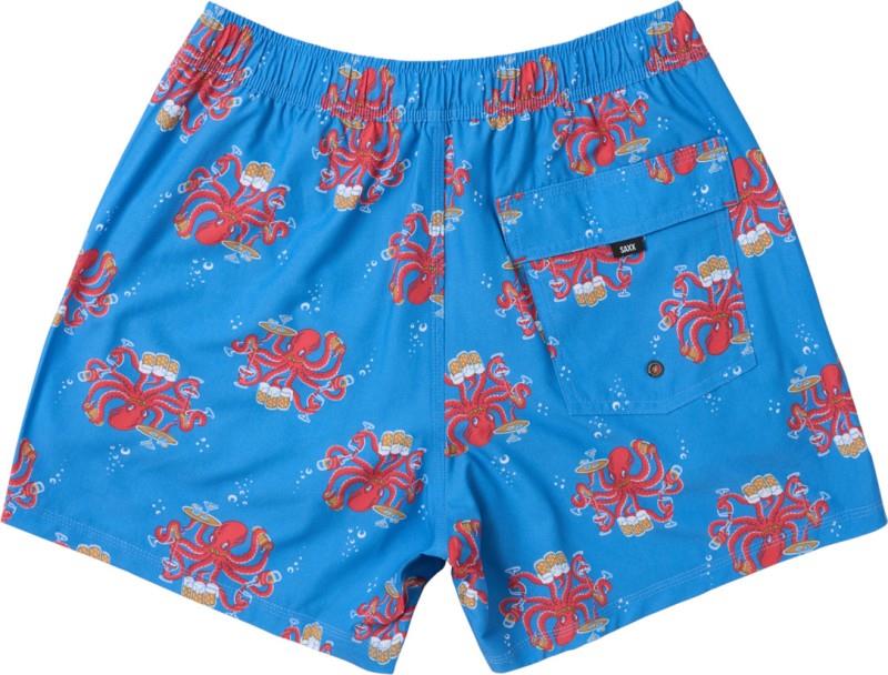Oh Buoy 2n1 Volley Shorts, 5” Inseam - Mens - octopus bartender-blue 1