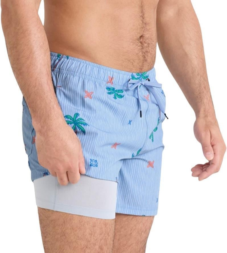 Oh Buoy 2n1 Volley Shorts, 5” Inseam - Mens - palmtastic-bel air blue 1