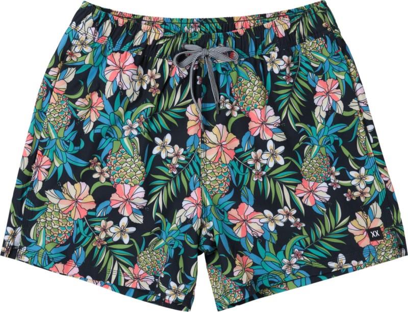 Oh Buoy 2n1 Volley Shorts, 5” Inseam - Mens - pineapple field-black 1