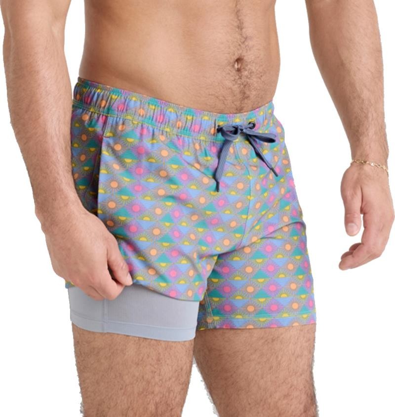 Oh Buoy 2n1 Volley Shorts, 5” Inseam - Mens - rise and shine-tidal blue 1
