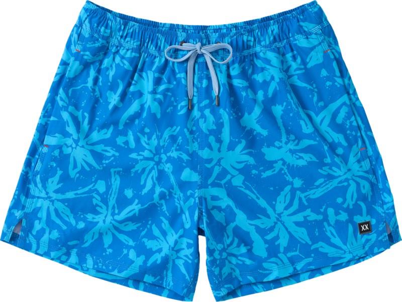 Oh Buoy 2n1 Volley Shorts, 5” Inseam - Mens - splash palms-bold blue 1