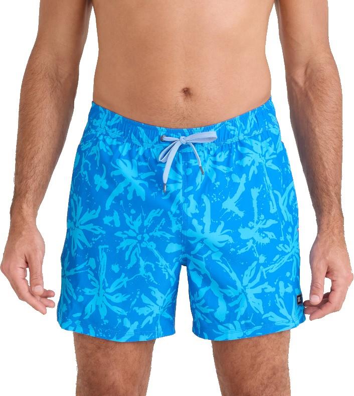 Oh Buoy 2n1 Volley Shorts, 5” Inseam - Mens - splash palms-bold blue 1