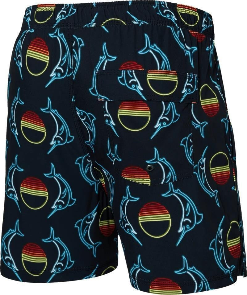 Oh Buoy 2n1 Volley Shorts, 5” Inseam - Mens - sunset crest-black 1