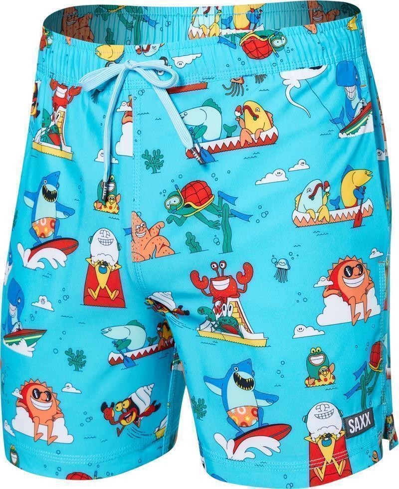 Oh Buoy 2n1 Volley Shorts, 5” Inseam - Mens - water whirled-blue 1