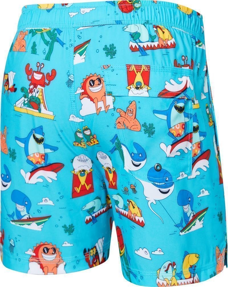 Oh Buoy 2n1 Volley Shorts, 5” Inseam - Mens - water whirled-blue 1