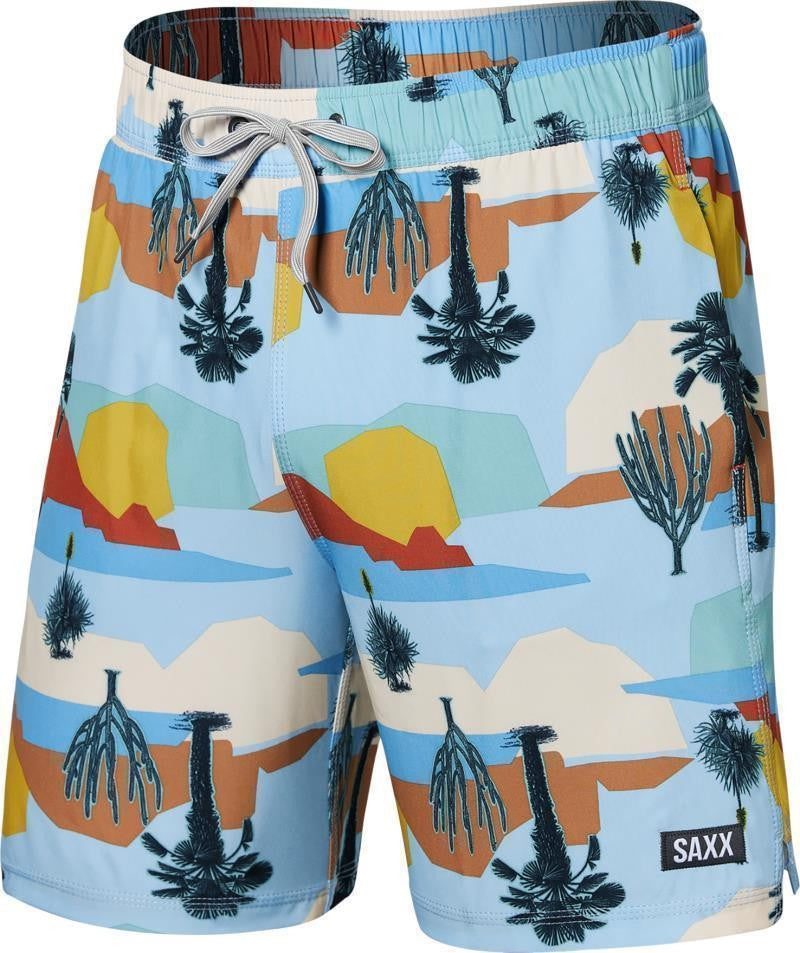 Oh Buoy 2n1 Volley Shorts, 7" Inseam - Mens - baja bound-chambray multi 1