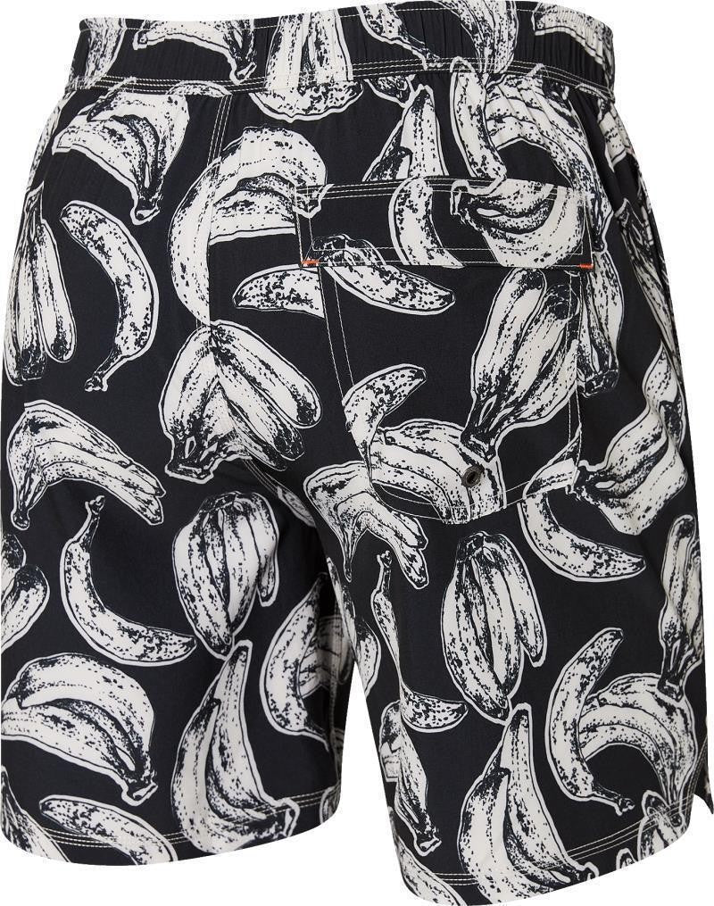 Oh Buoy 2n1 Volley Shorts, 7" Inseam - Mens - banana bunch-black 1