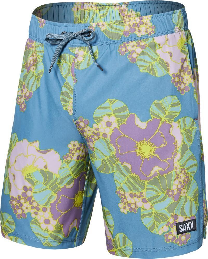 Oh Buoy 2n1 Volley Shorts, 7" Inseam - Mens - big bloom-washed blue 1