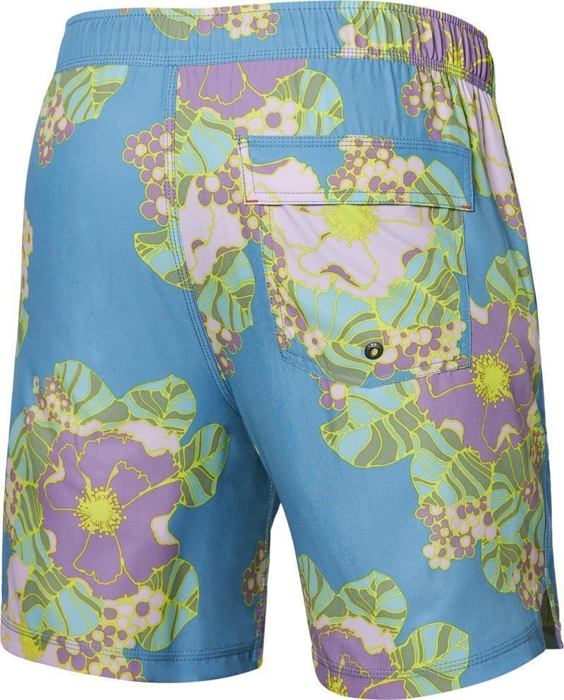 Oh Buoy 2n1 Volley Shorts, 7" Inseam - Mens - big bloom-washed blue 1