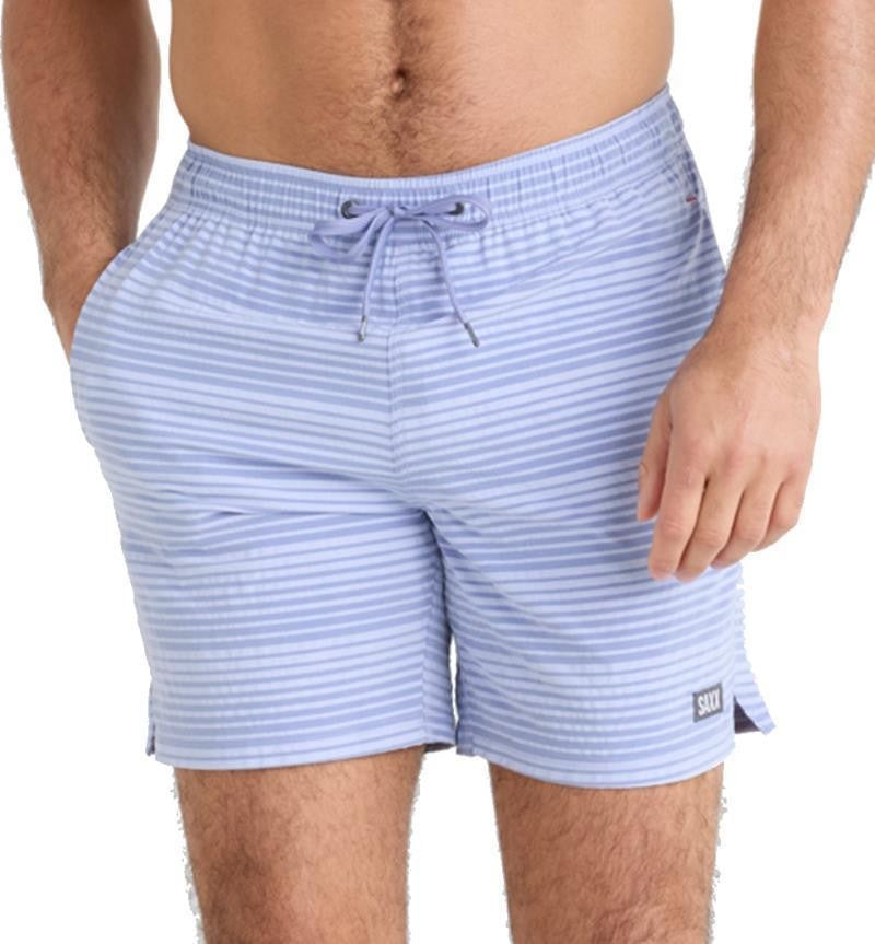 Oh Buoy 2n1 Volley Shorts, 7" Inseam - Mens - blue / periwinkle stripe 1