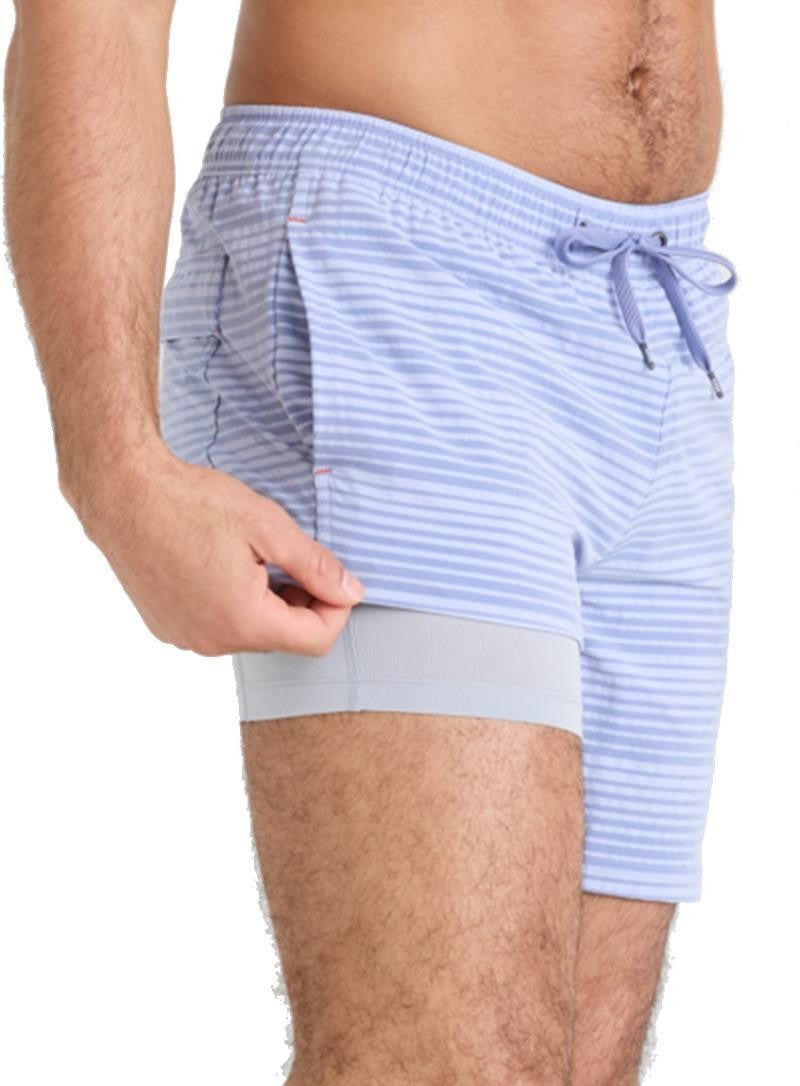 Oh Buoy 2n1 Volley Shorts, 7" Inseam - Mens - blue / periwinkle stripe 1