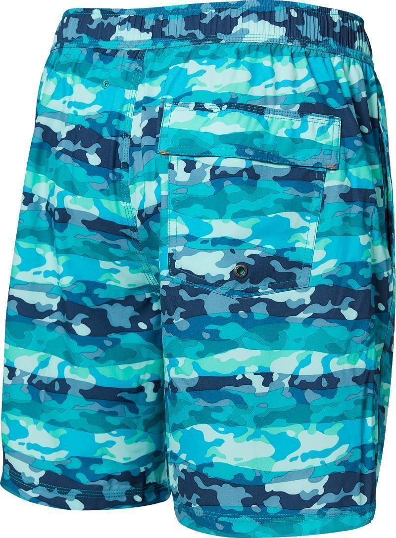 Oh Buoy 2n1 Volley Shorts, 7" Inseam - Mens - blue mura camo 1