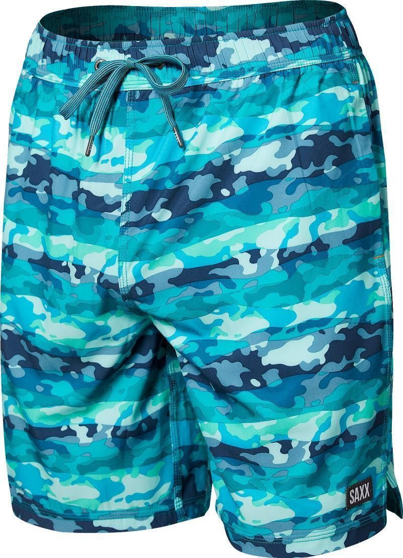 Oh Buoy 2n1 Volley Shorts, 7" Inseam - Mens - blue mura camo 1