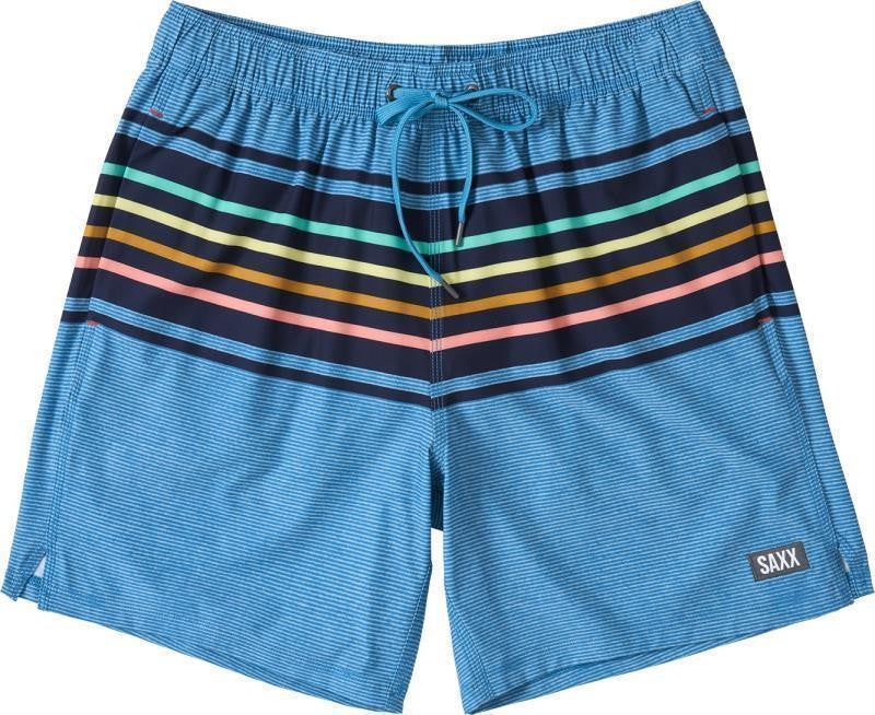 Oh Buoy 2n1 Volley Shorts, 7" Inseam - Mens - bold stripe-lake blue 1
