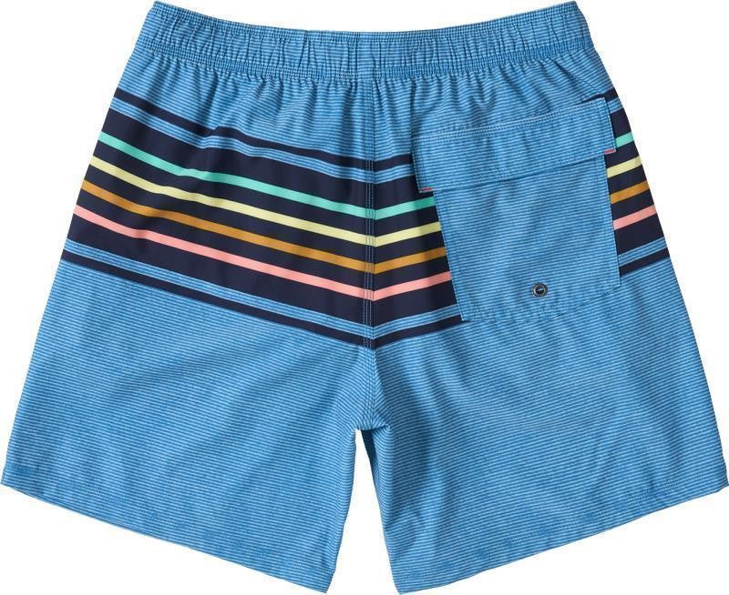 Oh Buoy 2n1 Volley Shorts, 7" Inseam - Mens - bold stripe-lake blue 1