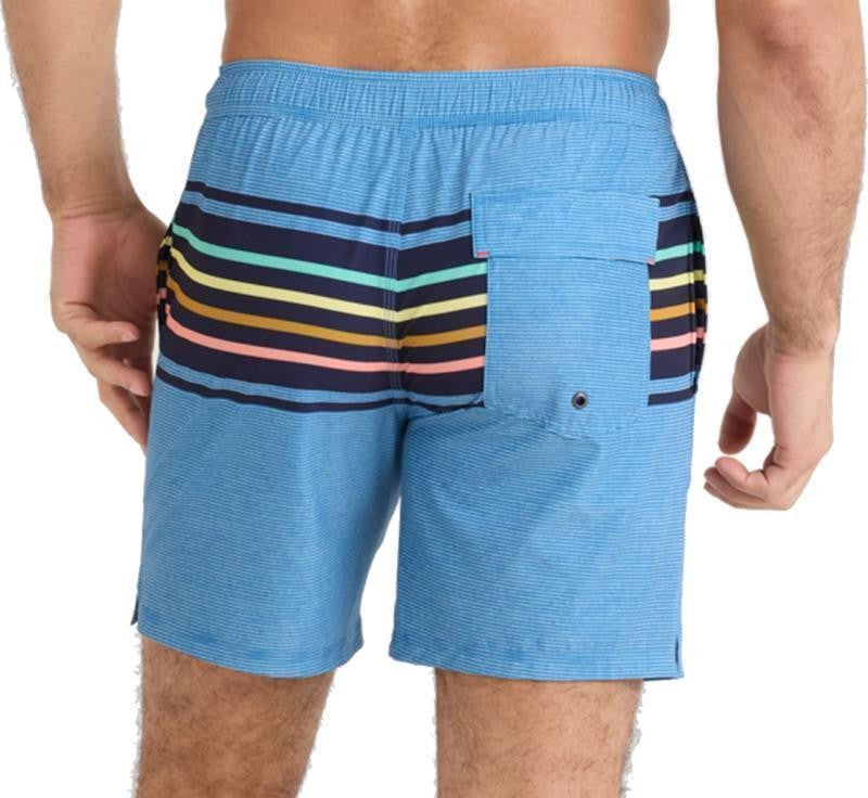 Oh Buoy 2n1 Volley Shorts, 7" Inseam - Mens - bold stripe-lake blue 1