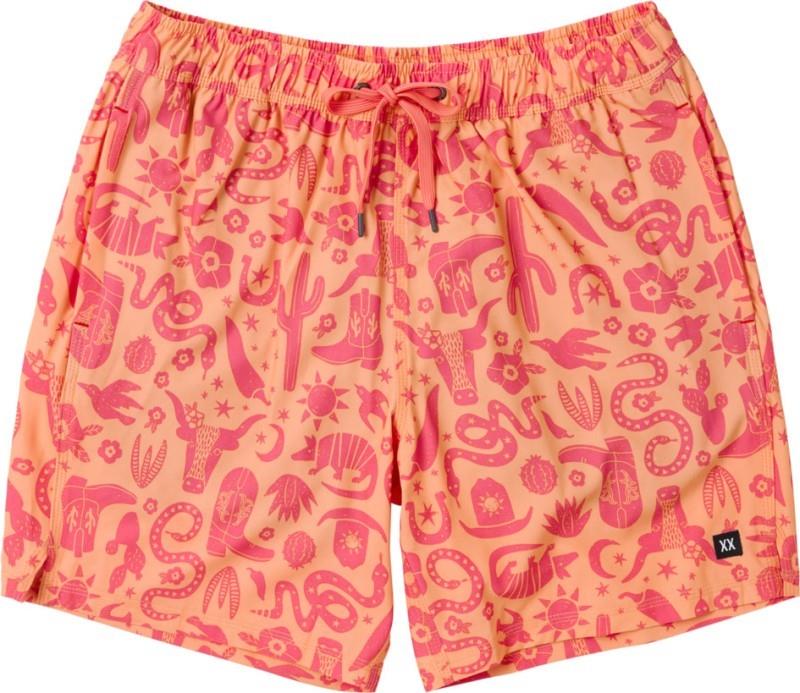 Oh Buoy 2n1 Volley Shorts, 7" Inseam - Mens - cactus beach-peach jelly 1