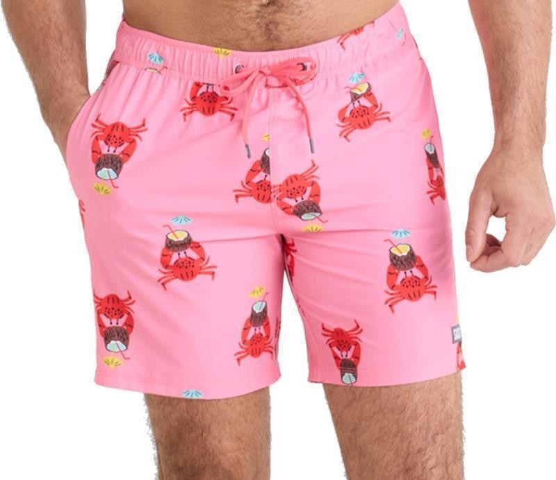 Oh Buoy 2n1 Volley Shorts, 7" Inseam - Mens - crab cocktail-pink 1