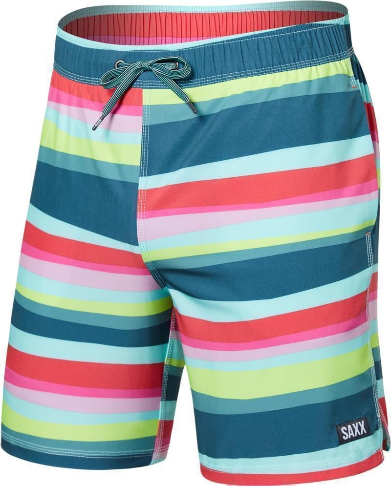 Oh Buoy 2n1 Volley Shorts, 7" Inseam - Mens - cutback stripe-bright multi 1