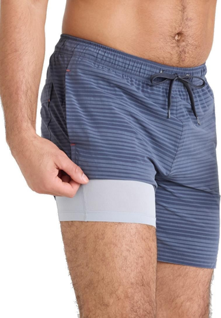 Oh Buoy 2n1 Volley Shorts, 7" Inseam - Mens - dark ink / deep navy stripe 1
