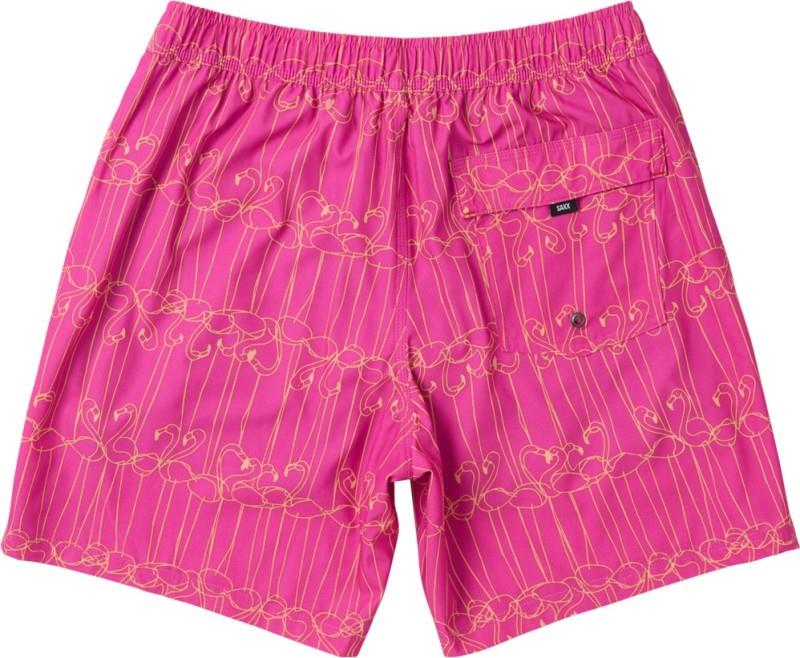 Oh Buoy 2n1 Volley Shorts, 7" Inseam - Mens - flamingo ink-fuchsia 1