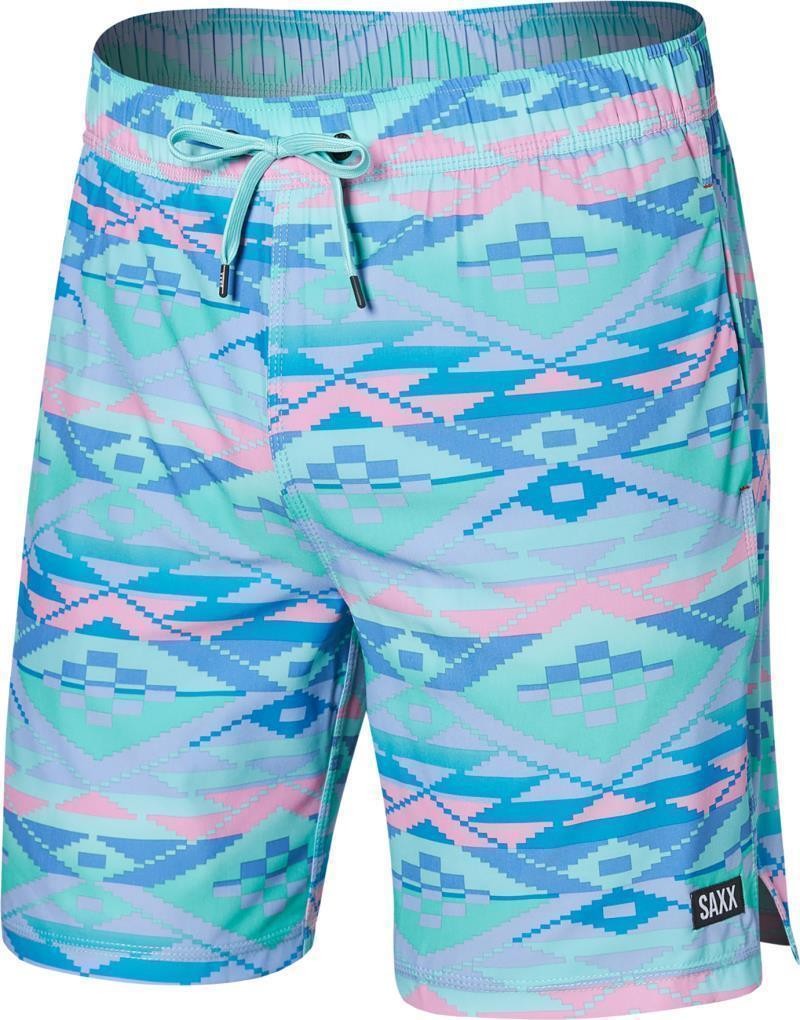 Oh Buoy 2n1 Volley Shorts, 7" Inseam - Mens - geo gradiant-multi 1