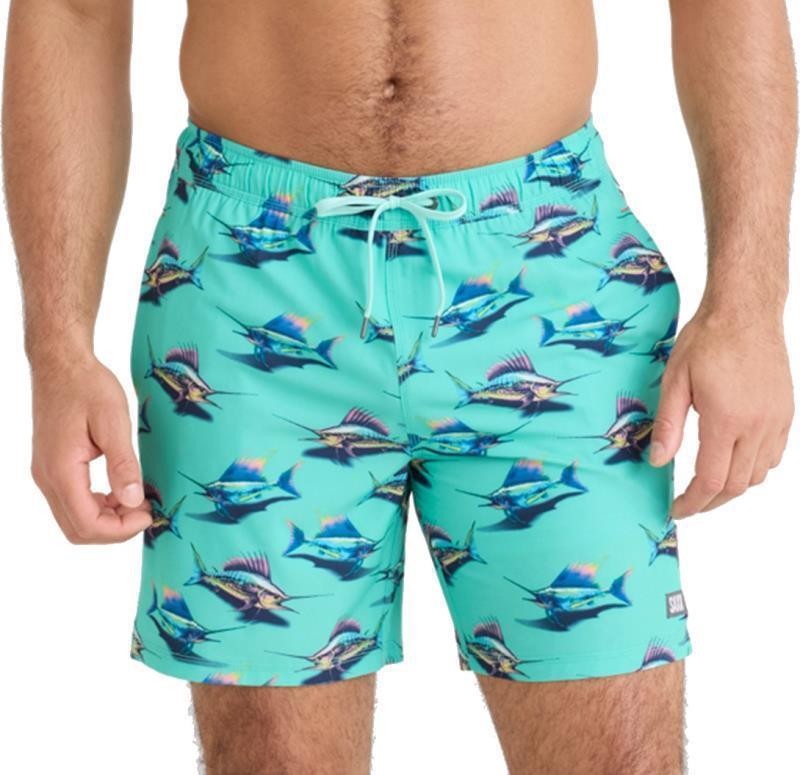 Oh Buoy 2n1 Volley Shorts, 7" Inseam - Mens - great catch-surf blue 1
