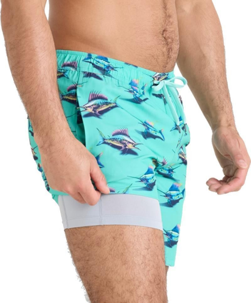 Oh Buoy 2n1 Volley Shorts, 7" Inseam - Mens - great catch-surf blue 1