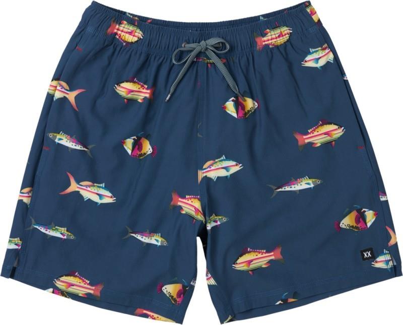 Oh Buoy 2n1 Volley Shorts, 7" Inseam - Mens - gulf fish-dark denim 1