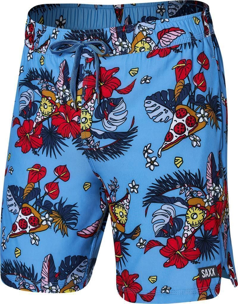 Oh Buoy 2n1 Volley Shorts, 7" Inseam - Mens - hawaiian pizza-sky 1