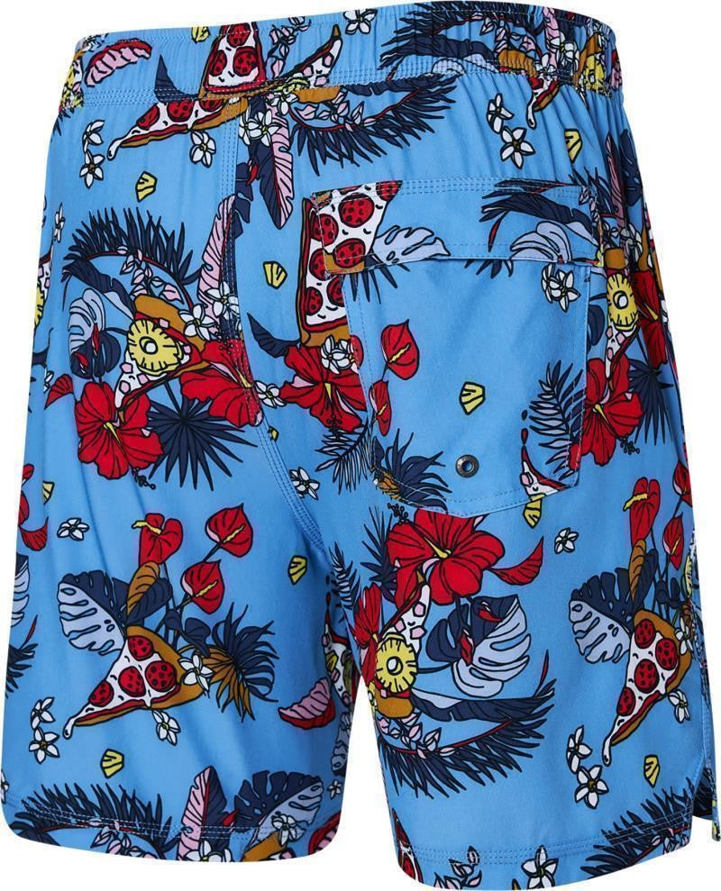 Oh Buoy 2n1 Volley Shorts, 7" Inseam - Mens - hawaiian pizza-sky 1