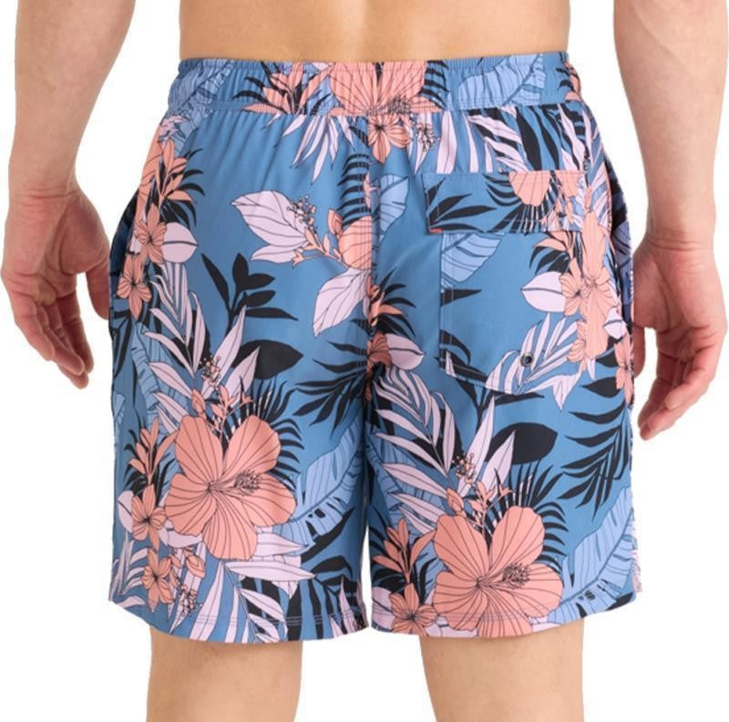 Oh Buoy 2n1 Volley Shorts, 7" Inseam - Mens - hibiscus jungle-blue 1
