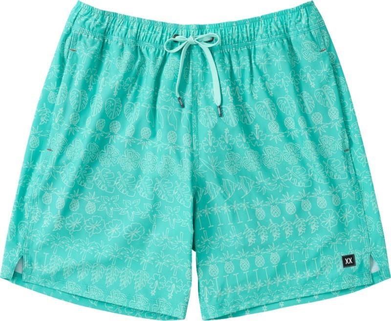 Oh Buoy 2n1 Volley Shorts, 7" Inseam - Mens - island lineup-surf blue 1
