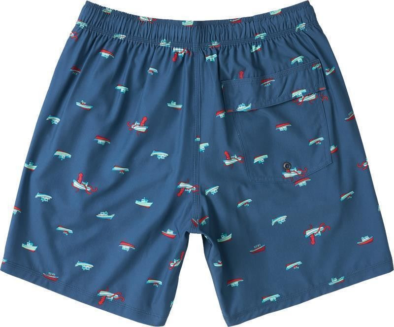 Oh Buoy 2n1 Volley Shorts, 7" Inseam - Mens - lets get kraken-dark denim 1