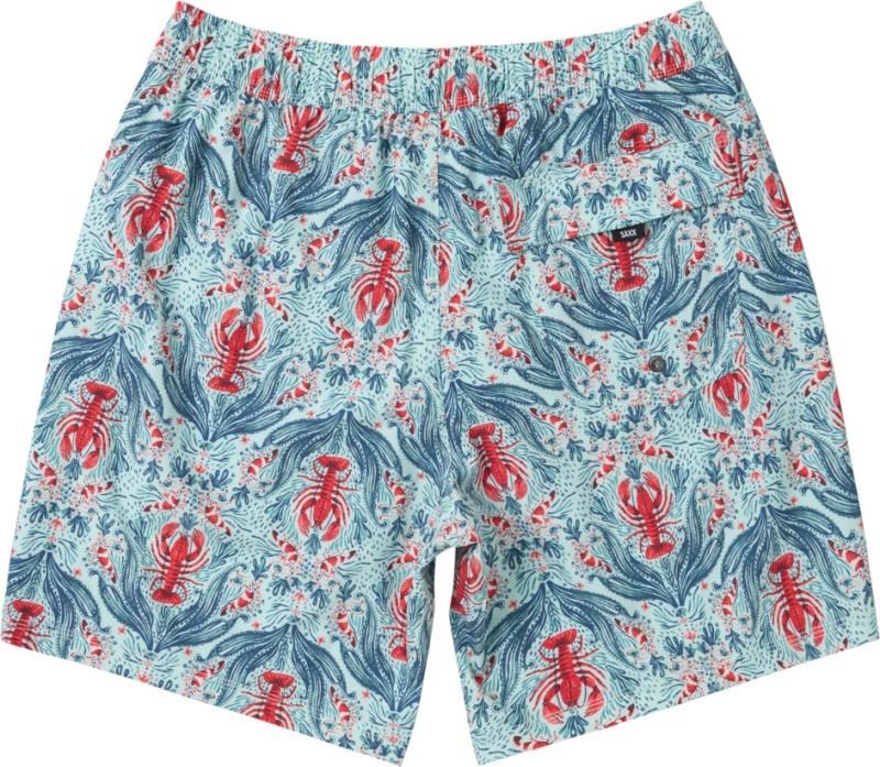 Oh Buoy 2n1 Volley Shorts, 7" Inseam - Mens - lobster flourish-mint 1