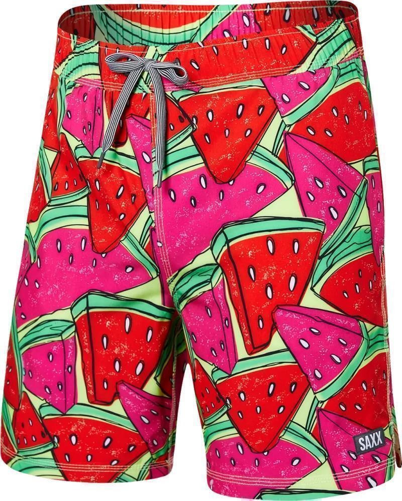 Oh Buoy 2n1 Volley Shorts, 7" Inseam - Mens - mega mega melon-red 1