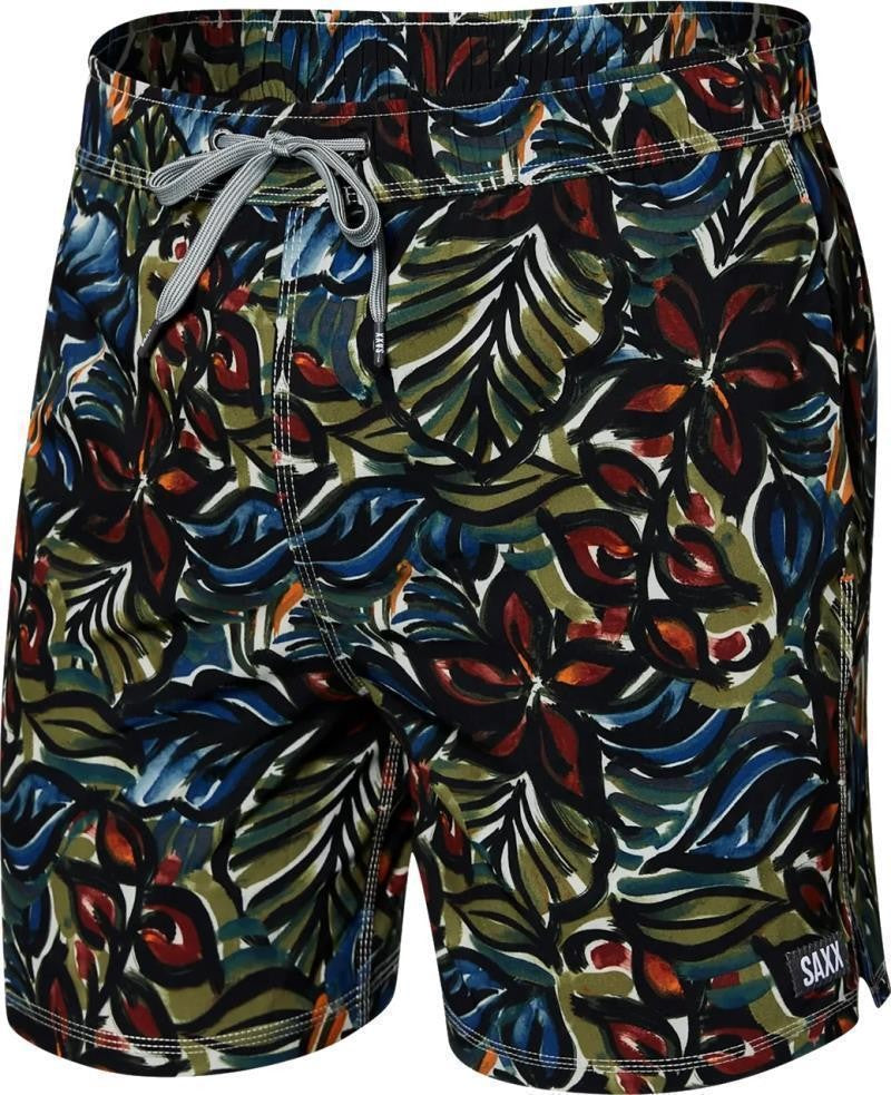 Oh Buoy 2n1 Volley Shorts, 7" Inseam - Mens - painterly paradise-multi 1