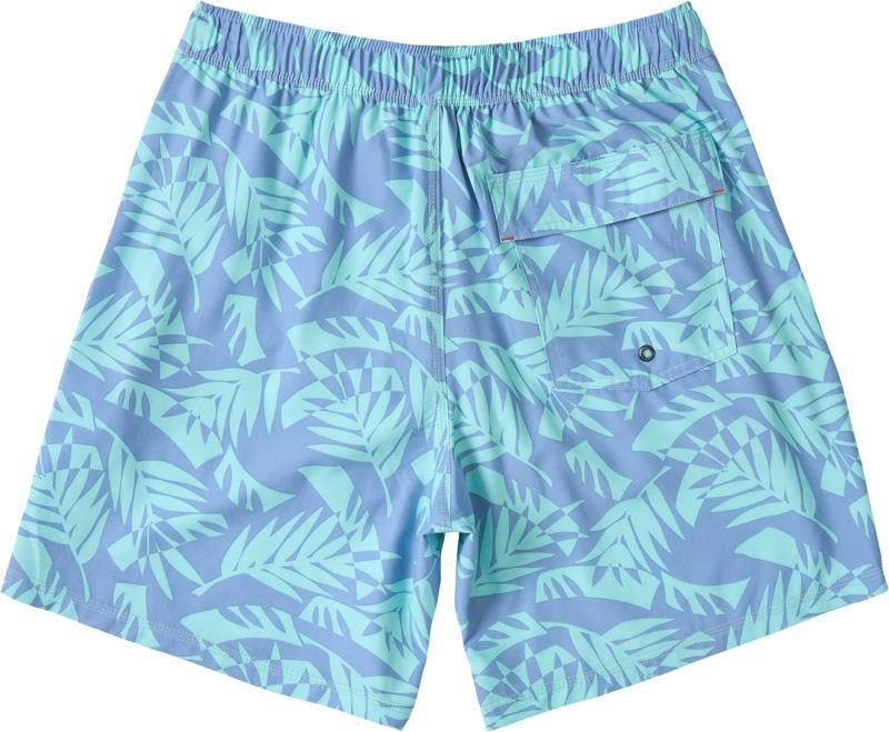 Oh Buoy 2n1 Volley Shorts, 7" Inseam - Mens - palm frond-tidal blue 1